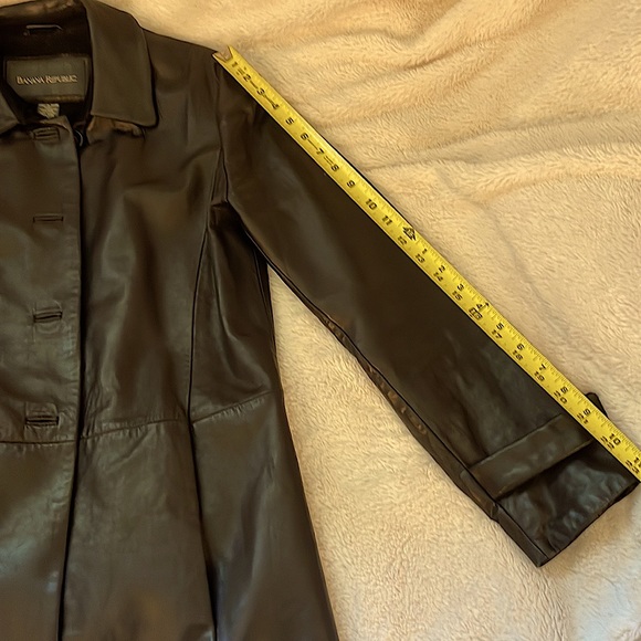 🖤 Vintage Banana Republic Leather Coat - Picture 5 of 8